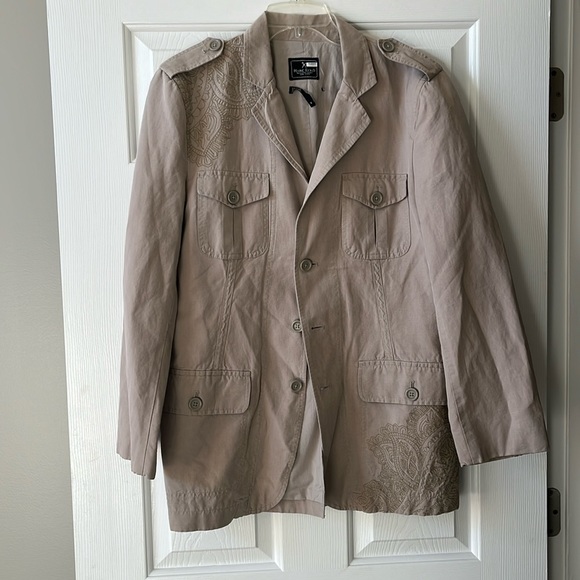 Marc Ecko Linen Blend Jacket with Embroidery - Picture 1 of 5